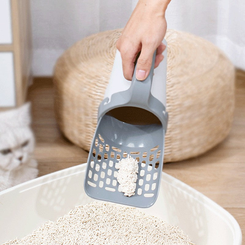 Cat Litter Scoop with Holder & 5 Rolls Waste Bags — 2-in-1 Deep Shovel – 5 | EcoPaws UK