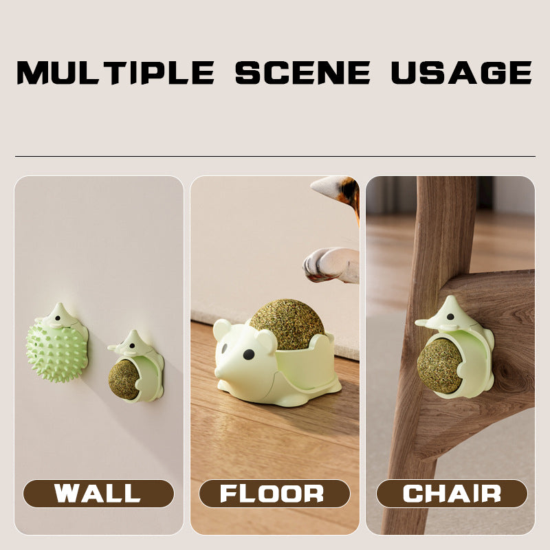 Cat Corner Self Groomer & Wall Scratcher – Massage Brush with Catnip Holder for Cats & Dogs – 2 | EcoPaws UK