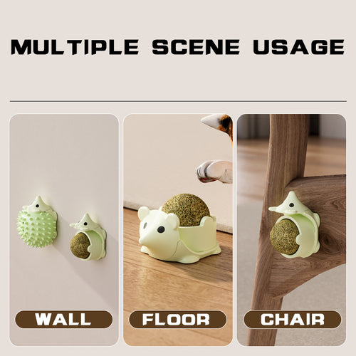 Cat Corner Self Groomer & Wall Scratcher – Massage Brush with Catnip Holder for Cats & Dogs – 2 | EcoPaws UK