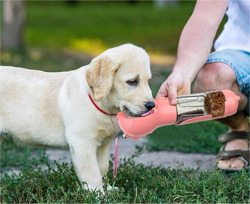 3-in-1 Portable Pet Water Bottle – Travel Drinker, Food Box & Poop Bag Dispenser for Dogs & Cats – 1 | EcoPaws UK