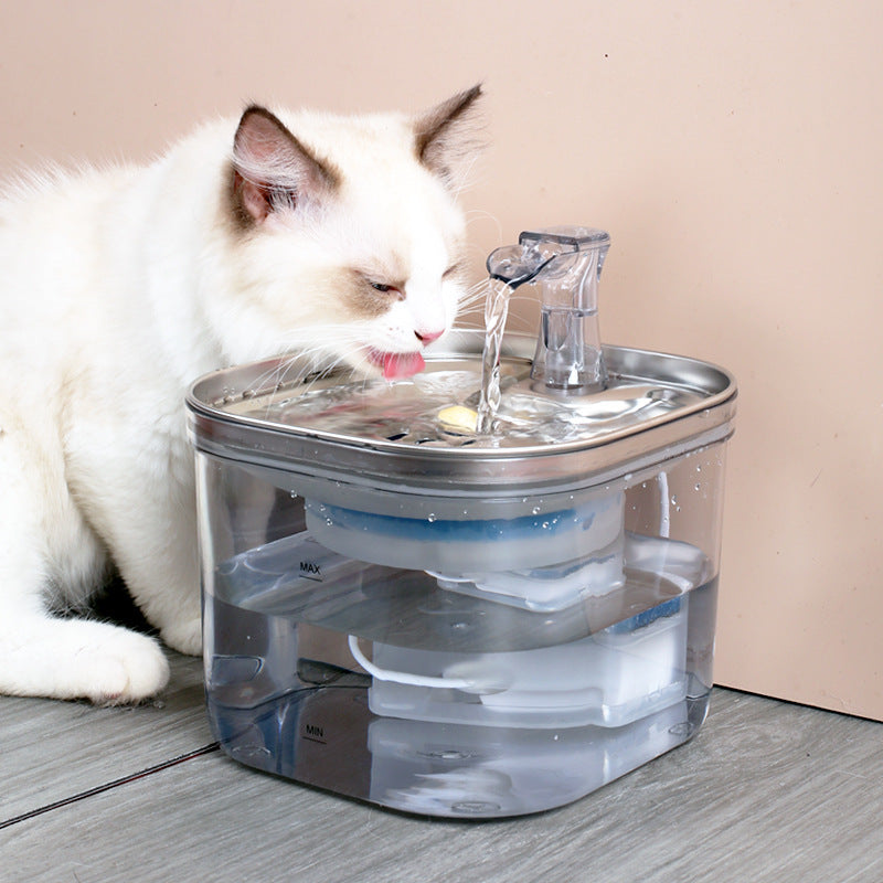 Stainless Steel Pet Water Fountain – Automatic Circulation Dispenser for Cats & Dogs – 1 | EcoPaws UK