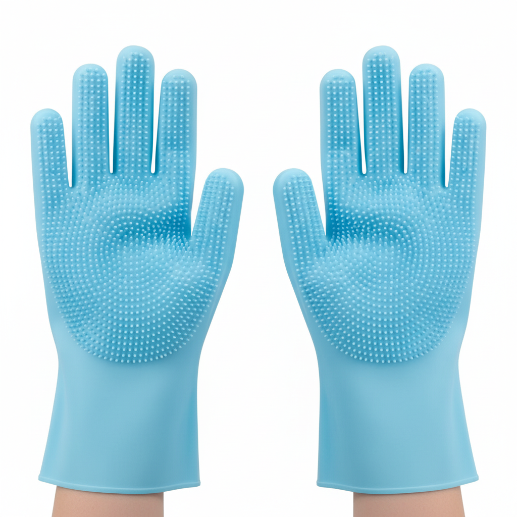 Blue Grooming Gloves - Clean