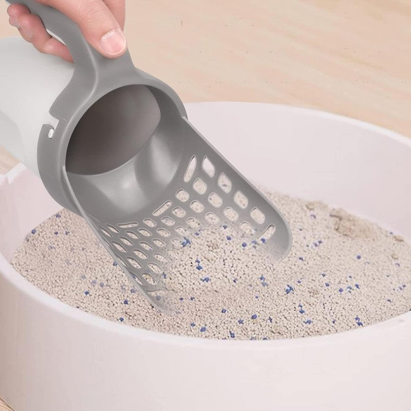 Cat Litter Scoop with Holder & 5 Rolls Waste Bags — 2-in-1 Deep Shovel – 7 | EcoPaws UK